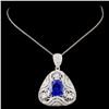 18K White Gold 4.13ct Tanzanite & 1.35ct Diamond P
