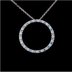 18K White Gold 0.62ctw Diamond Pendant