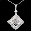 18K White Gold 1.03ctw  Fancy Diamond Pendant