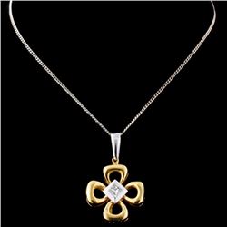 18K Two Tone Gold 0.30ct Diamond Pendant