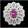 18K White Gold 1.00ct Pink Sapphire & 3.20ct Diamo