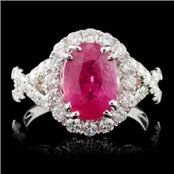 18K White Gold 2.81ct Ruby & 1.00ct Diamond Ring