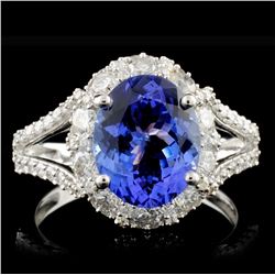 18K White Gold 2.85ct Tanzanite & 1.17ctw Diamond