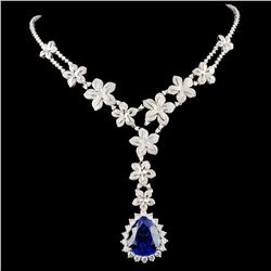 18K Gold 20.80ct Tanzanite & 8.81ctw Diamond Neckl