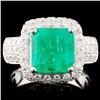 18K Gold 3.07ct Emerald & 2.29ctw Diamond Ring