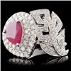 18K White Gold 1.29ct Ruby & 0.98ct Diamond Ring