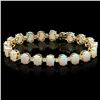 `14k Gold 18ct Opal 1.50ct Diamond Bracelet
