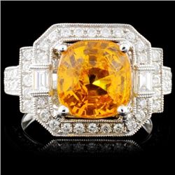 18K White Gold 2.23ct Sapphire & 1.43ct Diamond Ri