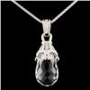 18K Gold 15.76ct Quartz & 0.24ctw Diamond Pendant
