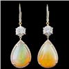 18K Gold 18.53ct Opal & 0.95ct Diamond Earrings