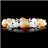 18K Gold 19.00ct Opal & 2.23ctw Diamond Bracelet