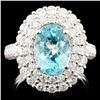 18K Gold 2.78ct Paraiba Tourmaline & 1.88ctw Diamo