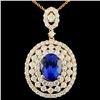 18K Gold 2.68ct Sapphire & 1.86ctw Diamond Pendant