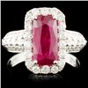 18K Gold 2.78ct Ruby & 0.73ctw Diamond Ring