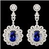18K Gold 15.63ctw Tanzanite & 5.43ctw Diamond Earr