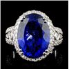 18K Gold 8.59ct Tanzanite & 1.49ct Diamond Ring