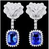 18K Gold 8.24ct Tanzanite & Diamond Earrings