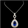 18K Gold 7.90ct Tanzanite & 1.73ctw Diamond Pendan