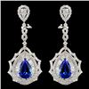 18K Gold 6.76ctw Tanzanite & 3.89ctw Diamond Earri