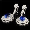 Image 2 : 18K Gold 6.76ctw Tanzanite & 3.89ctw Diamond Earri