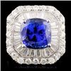 18K Gold 7.60ct Tanzanite & 3.33ctw Diamond Ring
