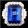 18K Gold 8.03ct Tanzanite & 1.29ctw Diamond Ring