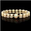 `14k Gold 14.1ct Opal 0.50ct Diamond Bracelet