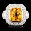 18K TT Gold 2.50ct Citrine & 0.90ctw Diamond Ring