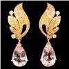 18K Gold 5.31ct Morganite & 0.38ctw Diamond Earrin