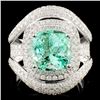 18K Gold 3.87ct Emerald & 2.13ctw Diamond Ring