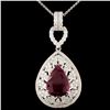Image 2 : 18K Gold 3.90ct Ruby & 1.69ctw Diamond Pendant