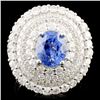 18K Gold 2.71ct Sapphire & 2.52ctw Diamond Ring
