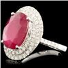 Image 2 : 18K Gold 4.69ct Ruby & 0.64ctw Diamond Ring