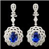 18K Gold 5.18ct Tanzanite & 3.32ctw Diamond Earrin