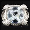 18K White Gold 4.29ct Aquamarine & 1.21ct Diamond