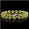 Image 1 : `14k Gold 45ct Peridot 0.50ct Diamond Bracelet