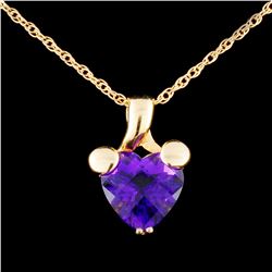 14K Gold 1.90ct Amethyst Pendant