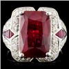 Image 1 : *GIA 18K Gold 5.42ctw Ruby & 0.38ctw Diamond Ring