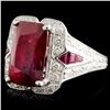 Image 2 : *GIA 18K Gold 5.42ctw Ruby & 0.38ctw Diamond Ring