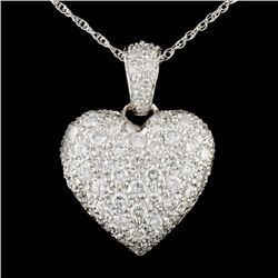 14K White Gold 3.48ctw Diamond Pendant