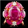 Image 1 : 18K Rose Gold 6.92ct Ruby & 0.48ct Diamond Ring