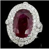 Image 1 : 18K Gold 7.24ct Ruby & 1.52ct Diamond Ring