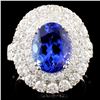 Image 1 : 18K Gold 4.02ct Tanzanite & 2.57ctw Diamond Ring