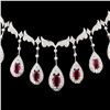 Image 2 : 18K Gold 5.16ct Ruby & 3.40ctw Diamond Necklace