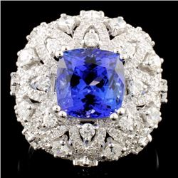 18K Gold 4.00ct Tanzanite & 1.73ctw Diamond Ring