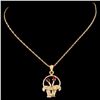 Image 2 : 14K Gold 0.19ctw Ruby & 0.13ctw Diamond Pendant