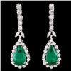 Image 1 : 18K Gold 4.41ctw Emerald & 1.66ctw Diamond Earring