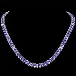 `14k Gold 54ct Tanzanite 2ct Diamond Necklace