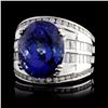 Image 2 : 18K Gold 10.28ct Tanzanite & 1.56ctw Diamond Ring
