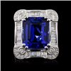 Image 1 : 18K Gold 10.71ct Tanzanite & 1.70ctw Diamond Ring